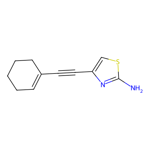 4-[2-(Cyclohexen-1-yl)ethynyl]-1,3-thiazol-2-amine structure