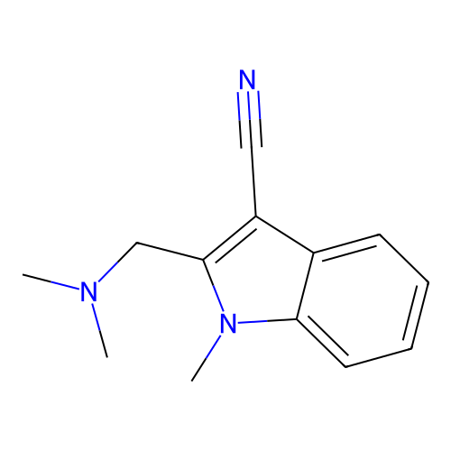 2-[(dimethylamino)methyl]-1-methyl-1H-indole-3-carbonitrile structure