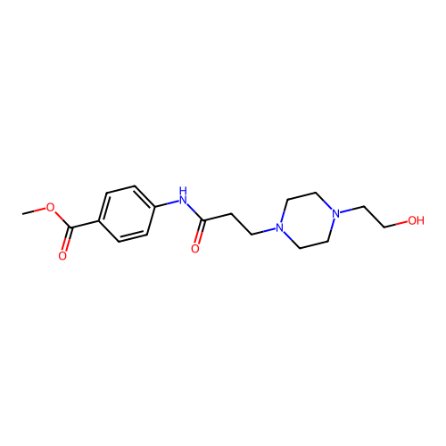 Methyl 4-{3-[4-(2-hydroxyethyl)piperazinyl]propanoylamino}benzoate structure