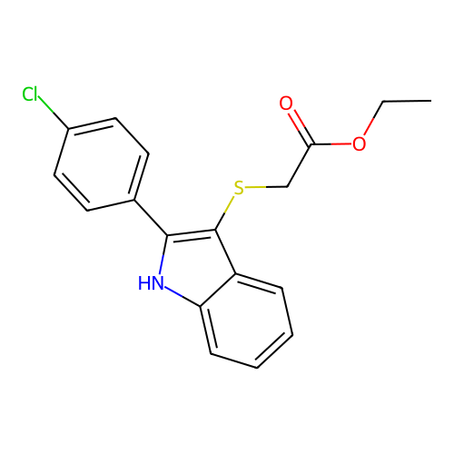 ethyl {[2-(4-chlorophenyl)-1H-indol-3-yl]sulfanyl}acetate structure