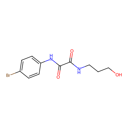 N-(4-bromophenyl)-N'-(3-hydroxypropyl)ethanediamide structure