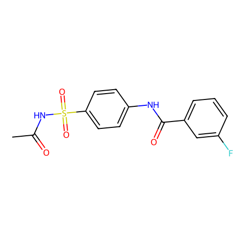 N-[4-(acetylsulfamoyl)phenyl]-3-fluorobenzamide structure