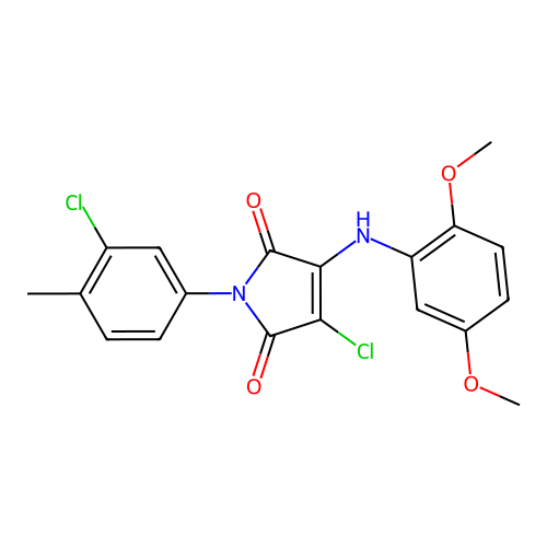 3-chloro-1-(3-chloro-4-methylphenyl)-4-((2,5-dimethoxyphenyl)amino)-1H-pyrrole-2,5-dione structure