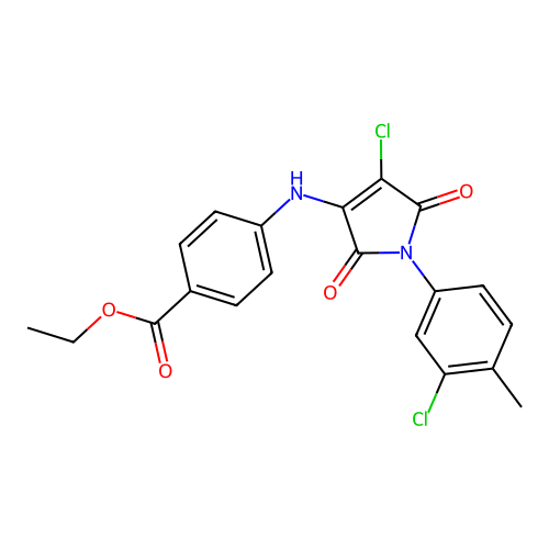 ethyl 4-{[4-chloro-1-(3-chloro-4-methylphenyl)-2,5-dioxo-2,5-dihydro-1H-pyrrol-3-yl]amino}benzoate structure