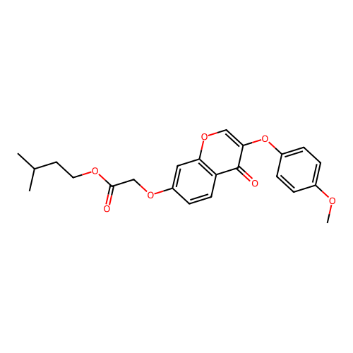 3-Methylbutyl 2-[3-(4-methoxyphenoxy)-4-oxochromen-7-yloxy]acetate structure