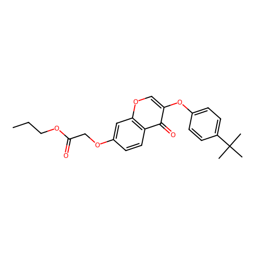 Propyl 2-{3-[4-(tert-butyl)phenoxy]-4-oxochromen-7-yloxy}acetate structure