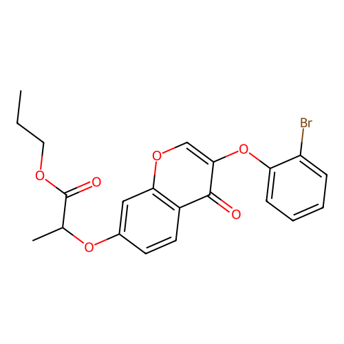 propyl 2-{[3-(2-bromophenoxy)-4-oxo-4H-chromen-7-yl]oxy}propanoate structure