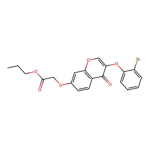 Propyl 2-[3-(2-bromophenoxy)-4-oxochromen-7-yloxy]acetate structure