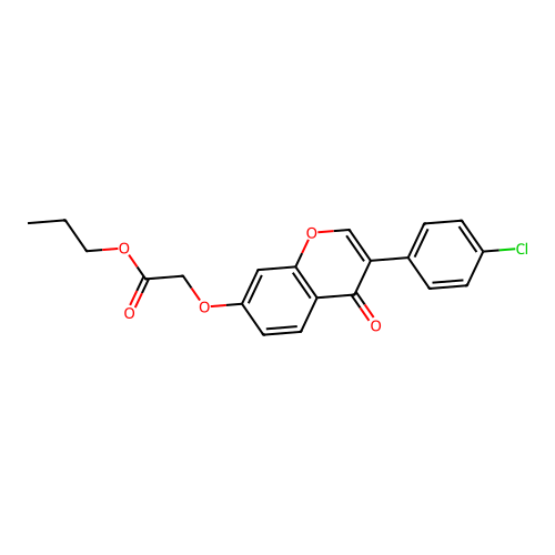 Propyl 2-[3-(4-chlorophenyl)-4-oxochromen-7-yloxy]acetate structure