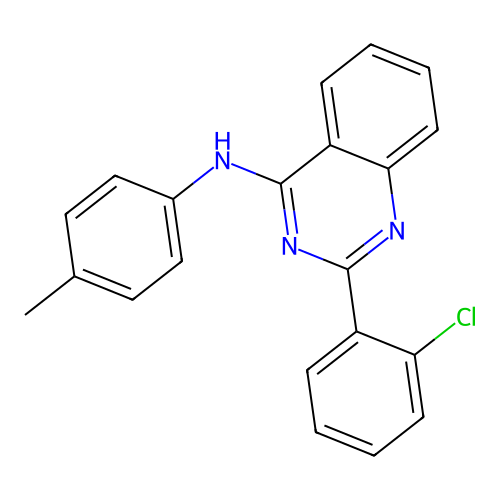 2-(2-chlorophenyl)-N-(4-methylphenyl)quinazolin-4-amine structure