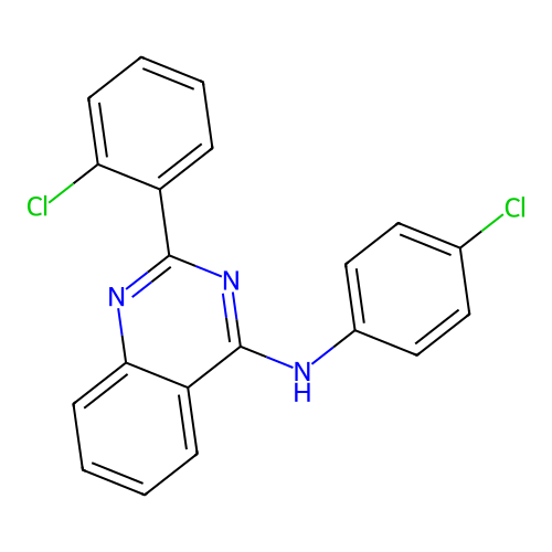 2-(2-chlorophenyl)-N-(4-chlorophenyl)quinazolin-4-amine structure