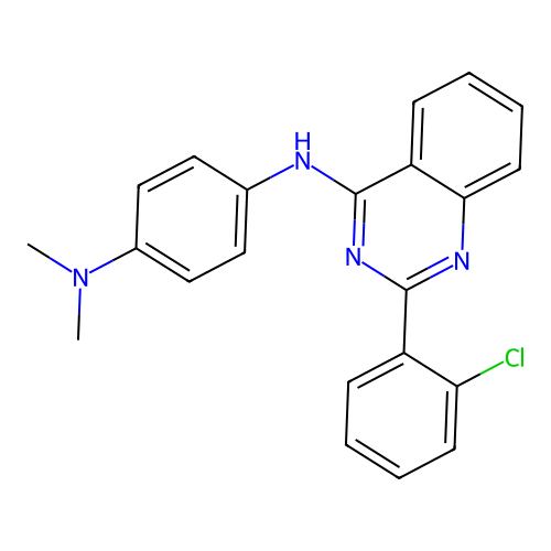 N1-(2-(2-chlorophenyl)quinazolin-4-yl)-N4,N4-dimethylbenzene-1,4-diamine structure