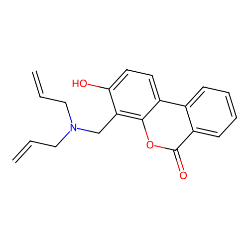 4-Diallylaminomethyl-3-hydroxy-benzo[c]chromen-6-one structure
