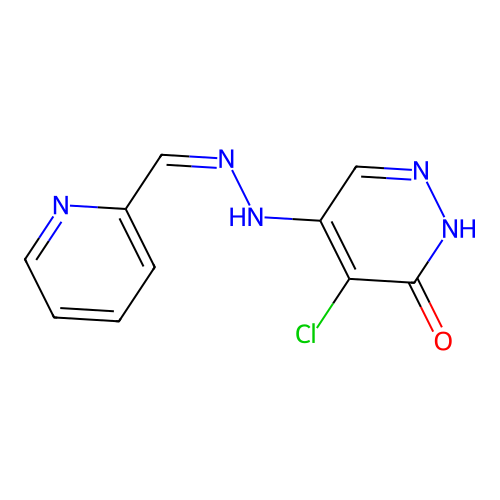 (Z)-4-chloro-5-(2-(pyridin-2-ylmethylene)hydrazinyl)pyridazin-3(2H)-one structure