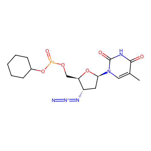 3'-Azido-3'-deoxy-thymidine, 5'-cyclohexyl phosphonate structure