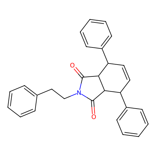 4,7-diphenyl-2-(2-phenylethyl)-3a,4,7,7a-tetrahydro-1H-isoindole-1,3(2H)-dione structure