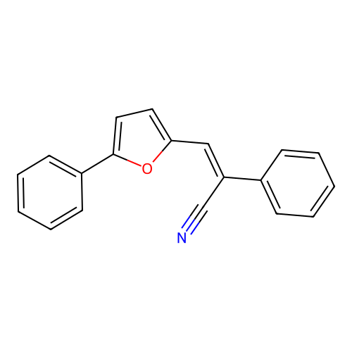 2-Phenyl-3-(5-phenylfuran-2-yl)prop-2-enenitrile structure