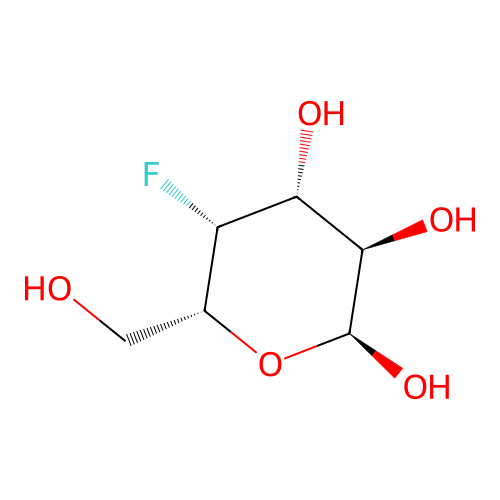 4-Deoxy-4-fluoro-alpha-D-galactopyranose structure