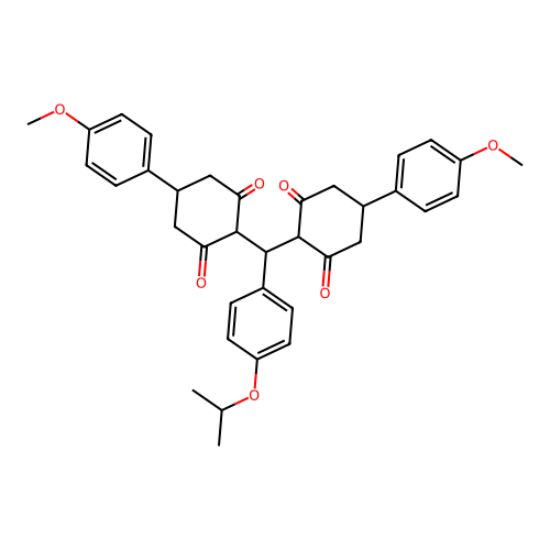 2,2'-((4-isopropoxyphenyl)methylene)bis(5-(4-methoxyphenyl)cyclohexane-1,3-dione) structure