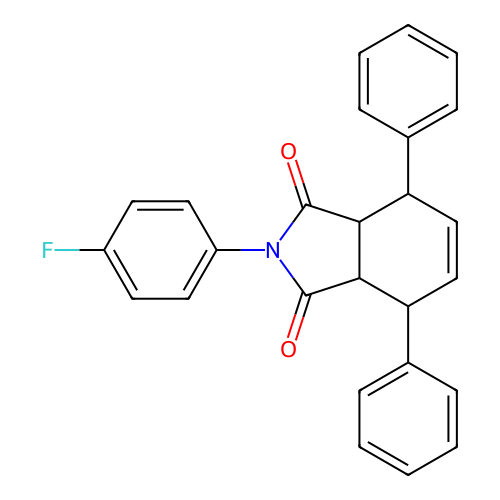 2-(4-fluorophenyl)-4,7-diphenyl-3a,4,7,7a-tetrahydro-1H-isoindole-1,3(2H)-dione structure