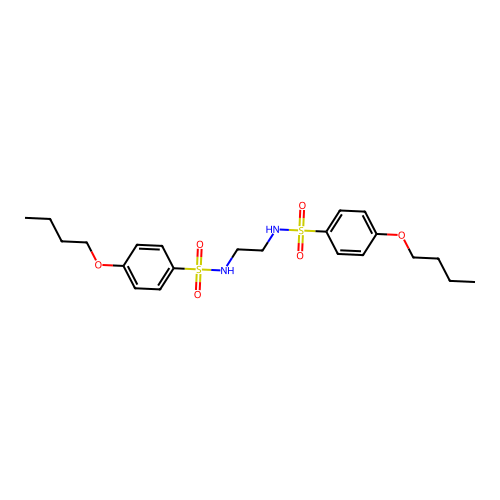 N,N'-ethane-1,2-diylbis(4-butoxybenzenesulfonamide) structure