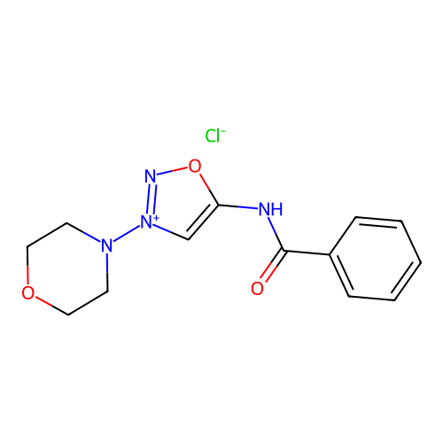 Sydnone imine, N-benzoyl-3-morpholino-, monohydrochloride structure