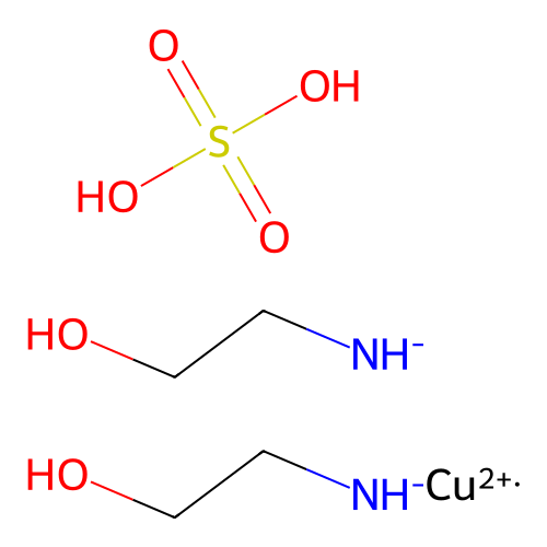 Copper;bis(2-hydroxyethylazanide);sulfuric acid structure