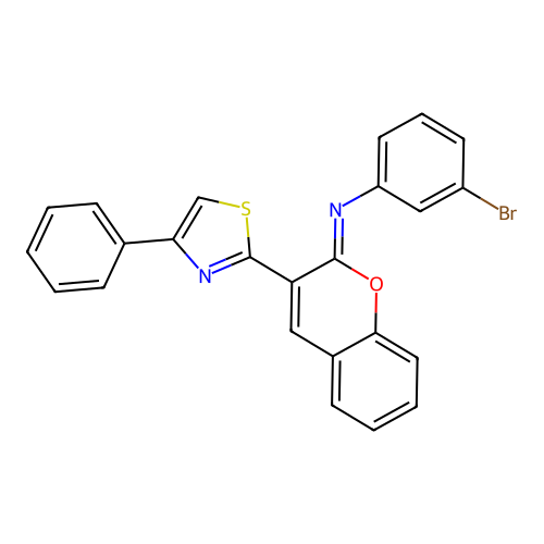 (Z)-3-bromo-N-(3-(4-phenylthiazol-2-yl)-2H-chromen-2-ylidene)aniline structure