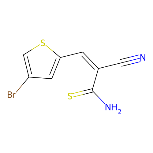 3-(4-Bromothiophen-2-yl)-2-cyanoprop-2-enethioamide structure