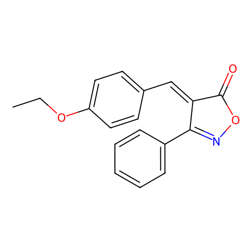 (4E)-4-(4-ethoxybenzylidene)-3-phenyl-1,2-oxazol-5(4H)-one structure
