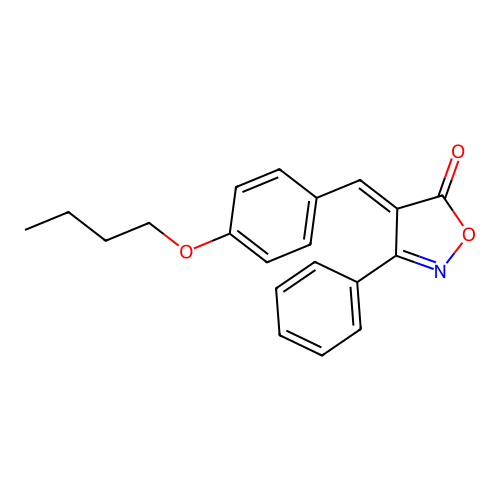 (4E)-4-(4-butoxybenzylidene)-3-phenyl-1,2-oxazol-5(4H)-one structure