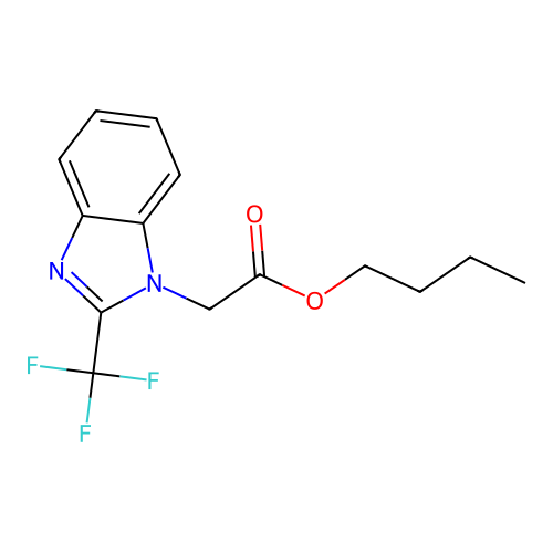 Butyl 2-[2-(trifluoromethyl)benzimidazolyl]acetate structure