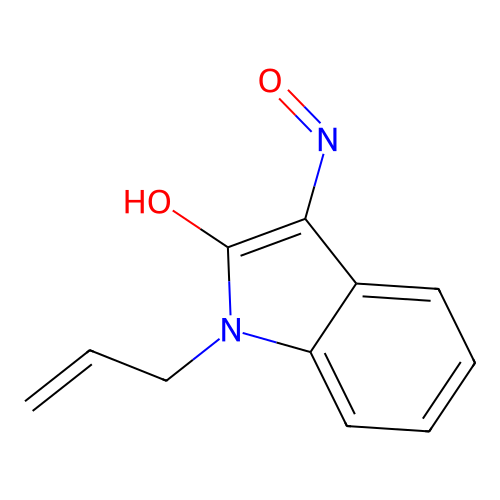 (3Z)-3-(hydroxyimino)-1-(prop-2-en-1-yl)-1,3-dihydro-2H-indol-2-one structure