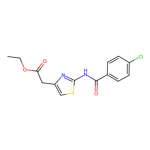 Ethyl {2-[(4-chlorobenzoyl)amino]-1,3-thiazol-4-YL}acetate structure