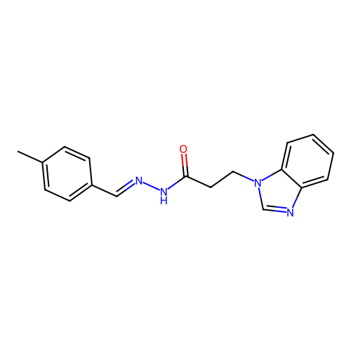 3-(1H-benzimidazol-1-yl)-N'-[(E)-(4-methylphenyl)methylidene]propanehydrazide structure
