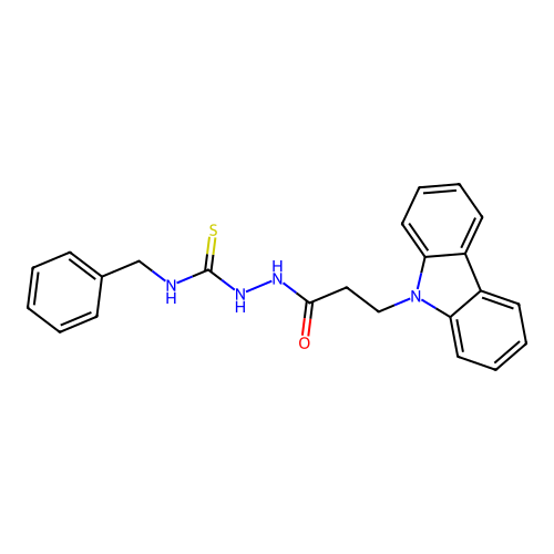 N-Benzyl-2-(3-(9H-carbazol-9-YL)propanoyl)hydrazinecarbothioamide structure