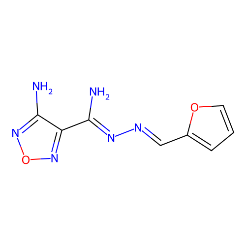 4-amino-N'-[(E)-furan-2-ylmethylideneamino]-1,2,5-oxadiazole-3-carboximidamide structure