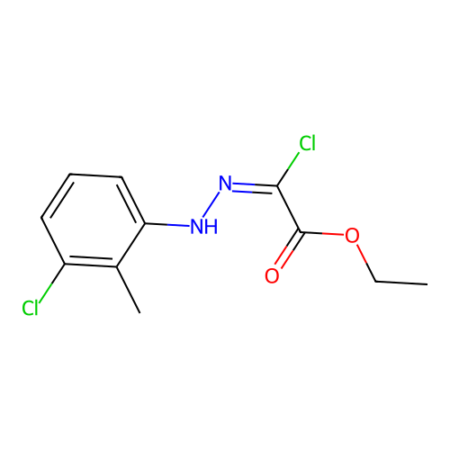 ethyl (2E)-2-chloro-2-[(3-chloro-2-methylphenyl)hydrazinylidene]acetate structure