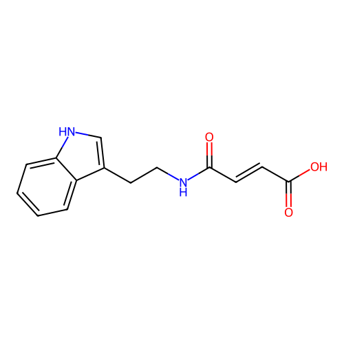 (2E)-4-{[2-(1H-indol-3-yl)ethyl]amino}-4-oxobut-2-enoic acid structure