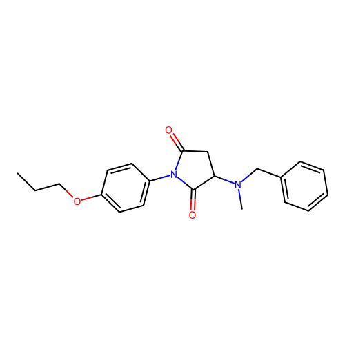 3-[Benzyl(methyl)amino]-1-(4-propoxyphenyl)pyrrolidine-2,5-dione structure