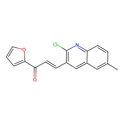 (E)-3-(2-chloro-6-methylquinolin-3-yl)-1-(furan-2-yl)prop-2-en-1-one structure