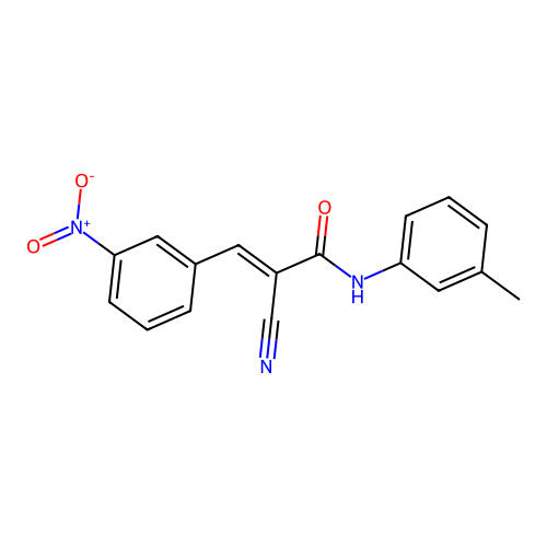 2-cyano-N-(3-methylphenyl)-3-(3-nitrophenyl)prop-2-enamide structure