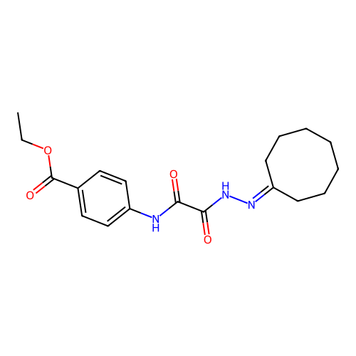 Ethyl 4-[[2-(2-cyclooctylidenehydrazinyl)-2-oxoacetyl]amino]benzoate structure