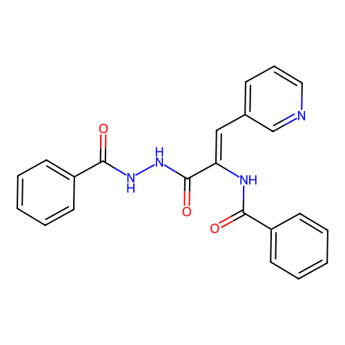 (Z)-N-(3-(2-benzoylhydrazinyl)-3-oxo-1-(pyridin-3-yl)prop-1-en-2-yl)benzamide structure