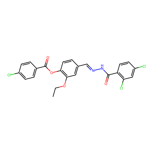 4-(2-(2,4-Dichlorobenzoyl)carbohydrazonoyl)-2-ethoxyphenyl 4-chlorobenzoate structure