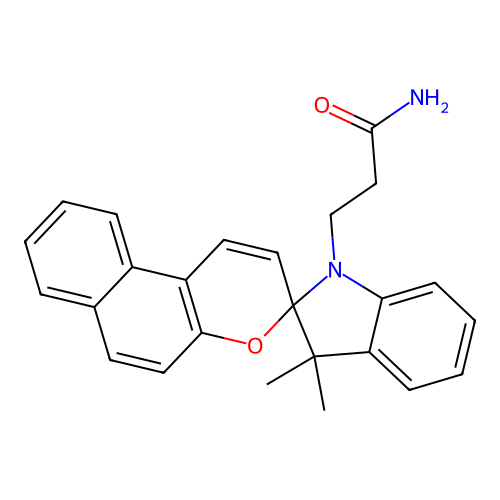 3-(3',3'-Dimethylspiro[benzo[f]chromene-3,2'-indolin]-1'-yl)propanamide structure