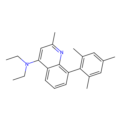 N,N-Diethyl-2-methyl-8-(2,4,6-trimethylphenyl)-4-quinolinamine structure