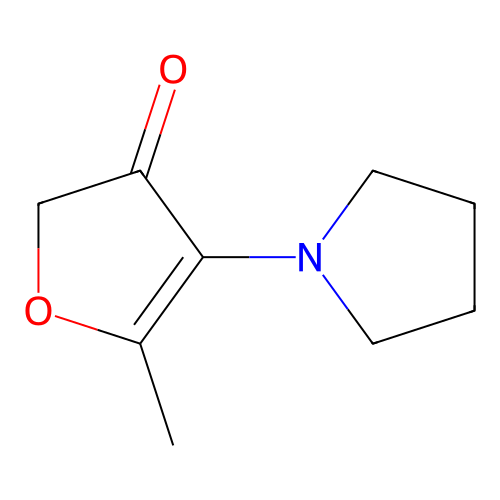 5-methyl-4-(1-pyrrolidinyl)-3(2H)-furanone structure