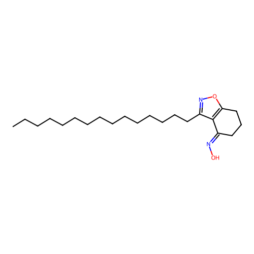 (4E)-N-hydroxy-3-pentadecyl-6,7-dihydro-1,2-benzoxazol-4(5H)-imine structure