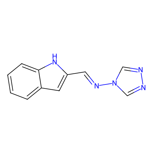 1-(1H-indol-2-yl)-N-(1,2,4-triazol-4-yl)methanimine structure